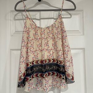 Express Orange and Pink Asymmetrical Tiered Camisole